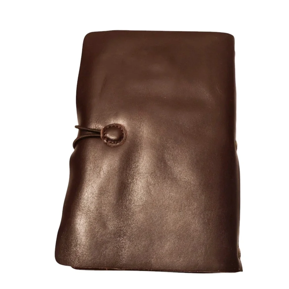 LINSHI TASKS Genuine Leather Journal Planner Folio Wallet Organizer Brown